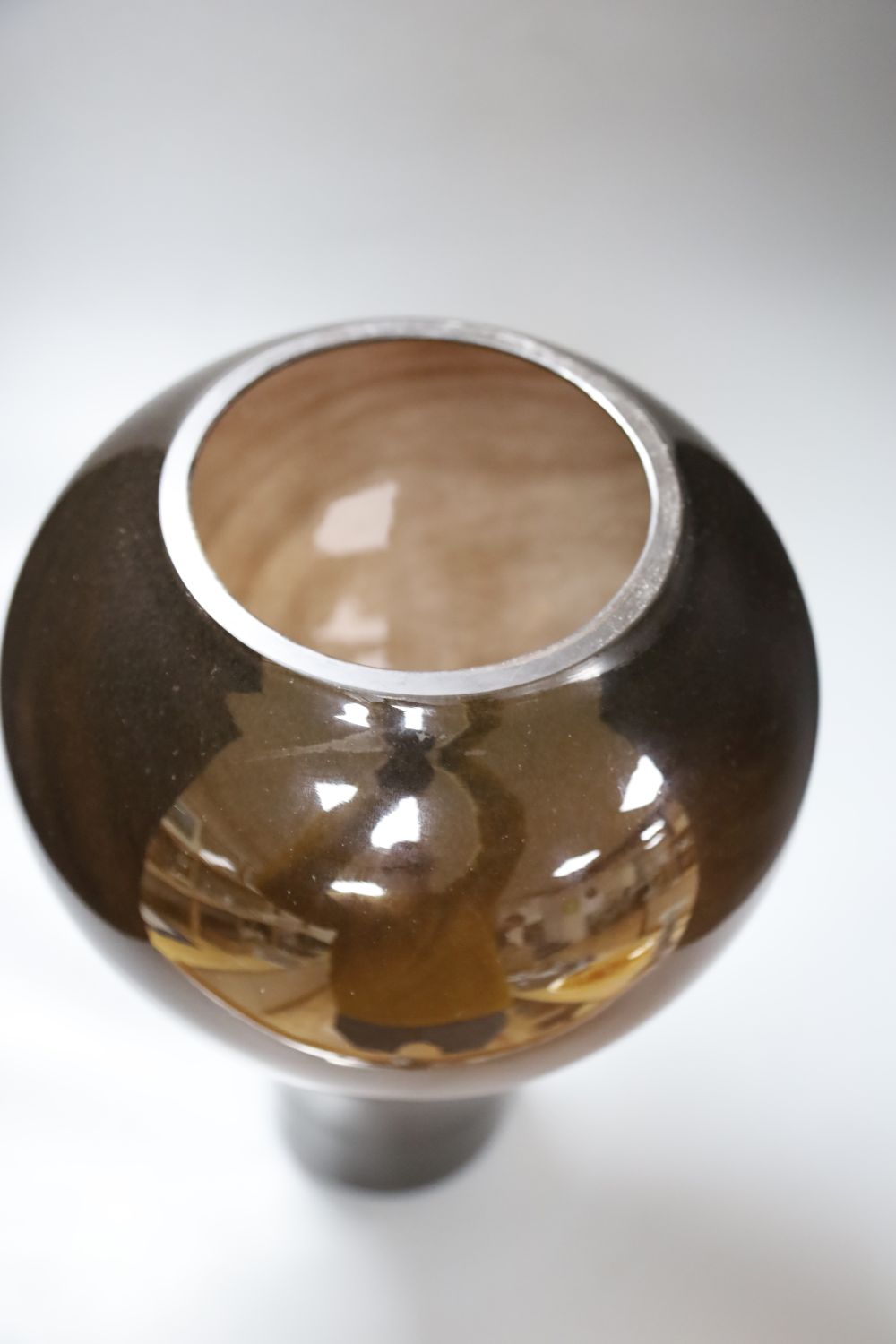 A large Chinese aubergine glass vase, height 42cm